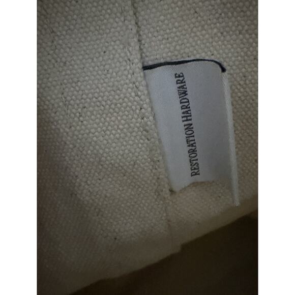 Restoration Hardware Extra Large Taupe Rugged Cotton Canvas Tote Bag 21x16x9 - Picture 4 of 9